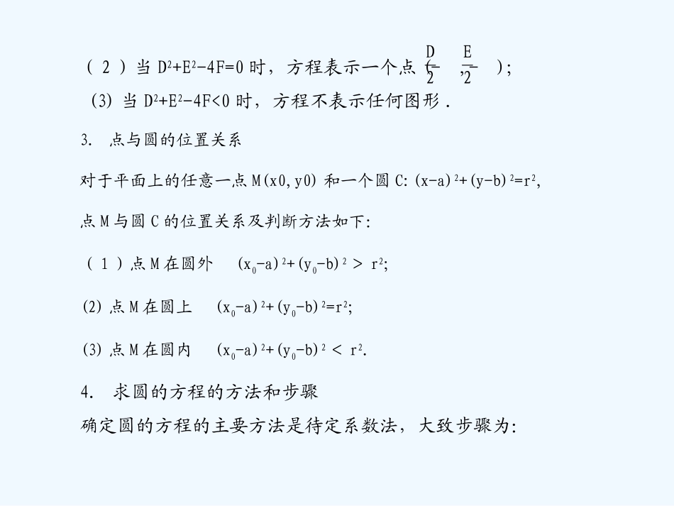 《学案与测评》2011年高考数学总复习 第九单元第三节 圆的方程精品课件 苏教版_第2页