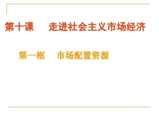 高一市场配置资源