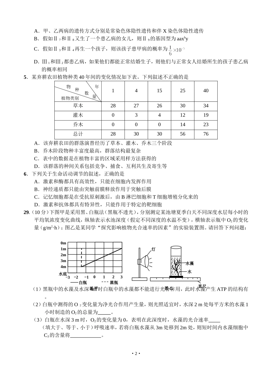 湖北省八市2015年高三年级三月联考理综_第2页
