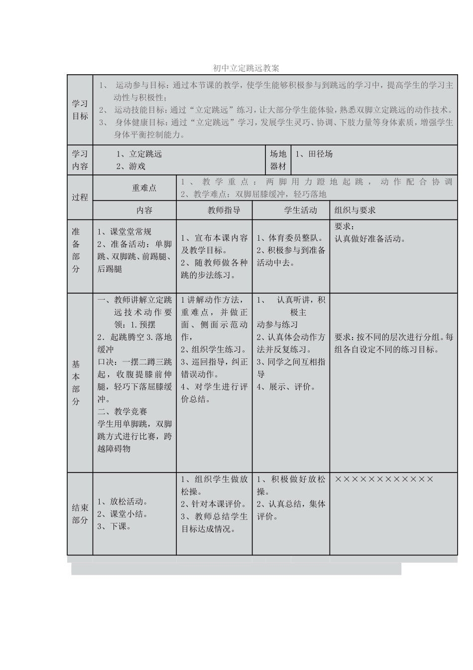初中立定跳远教案_第1页