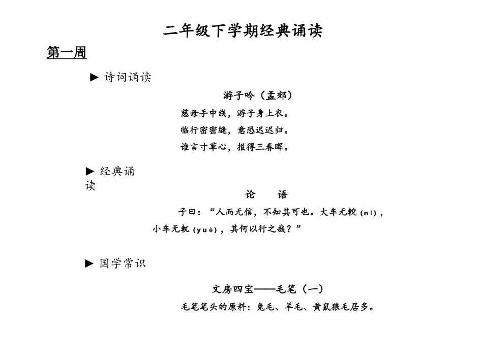 二年级下学期经典诵读_第1页