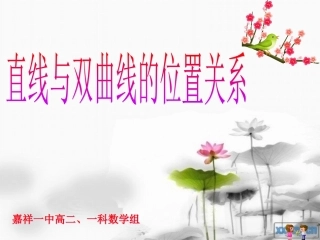 直线与双曲线的位置关系 (2)