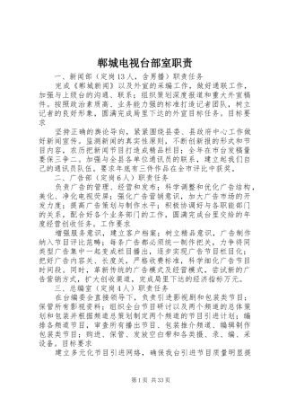 郸城电视台部室职责