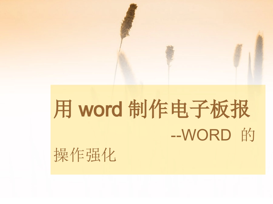用word制作电子板报_第1页