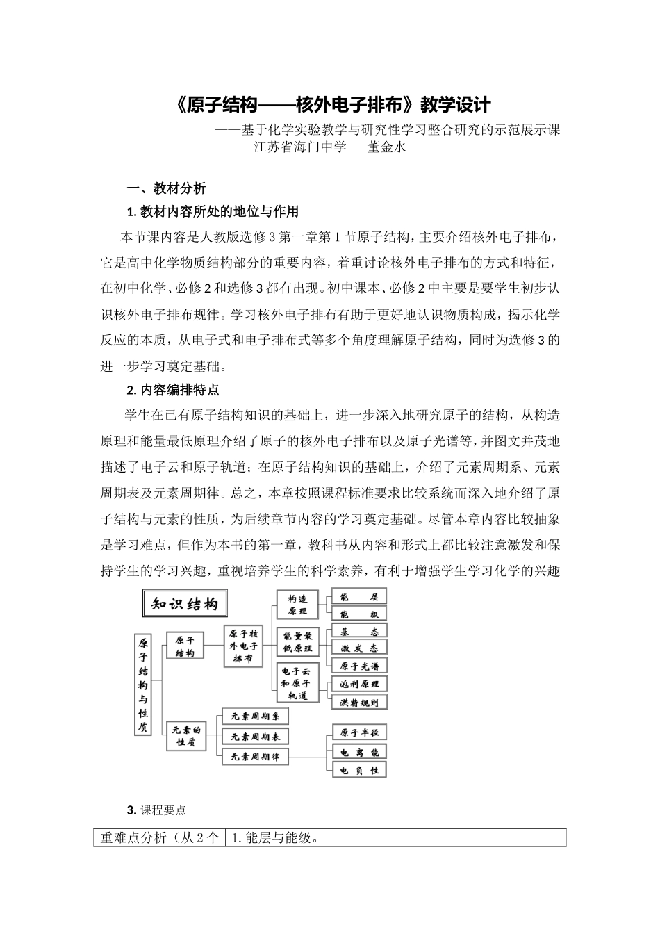 文本原子结构教学设计_第1页