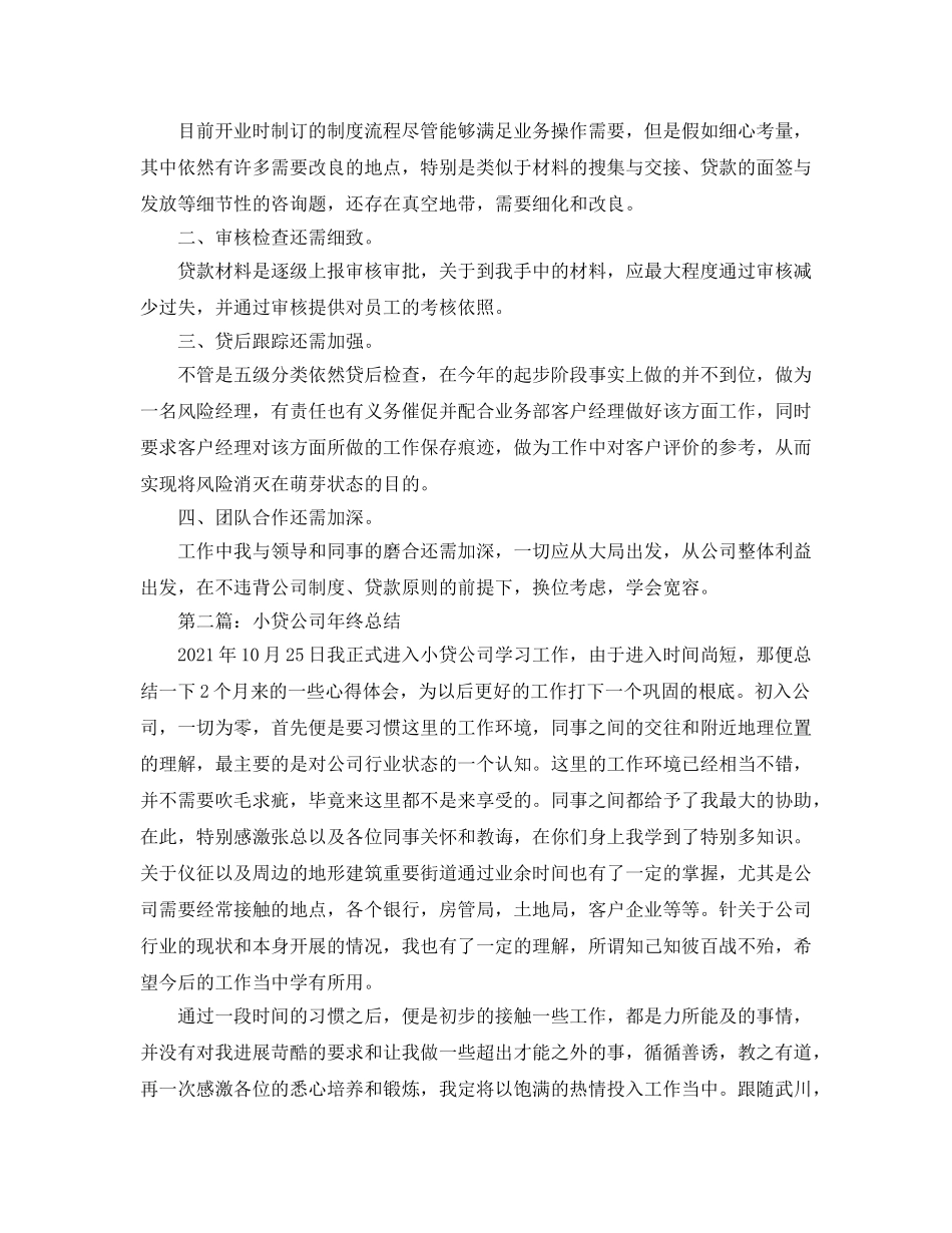 小贷公司风险经理个人工作参考总结 _第3页