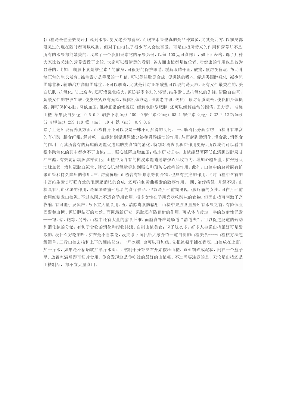 山楂是最佳全效良药_第1页
