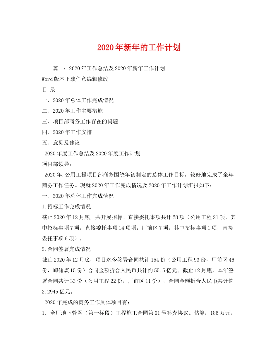 2020年新年的工作计划_第1页