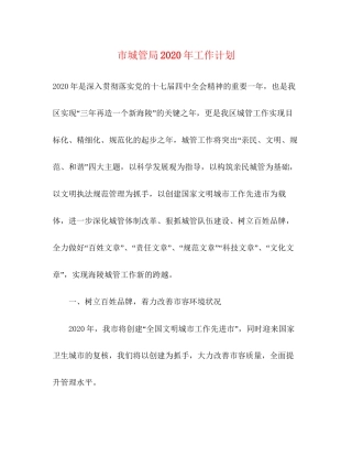 市城管局年工作计划