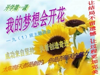 九年级一班会《我的梦想会开花》