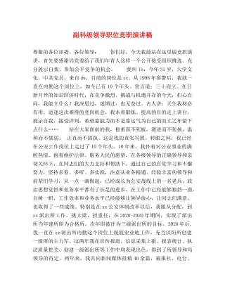 副科级领导职位竞职演讲稿 