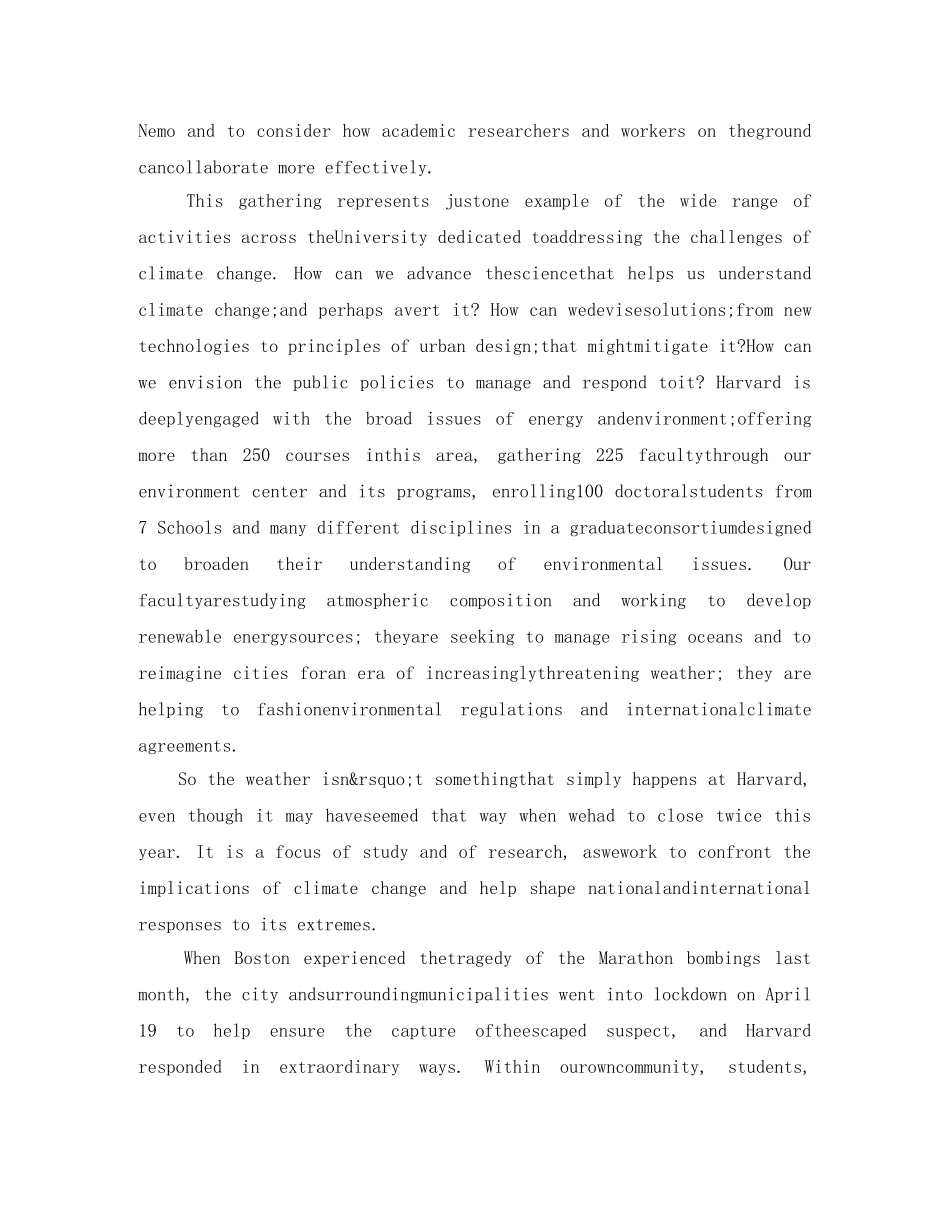 哈佛大学校长福斯特在2024年毕业典礼英语演讲稿 _第2页