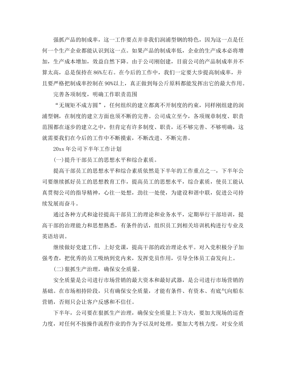 2020年公司下半年工作计划_第2页