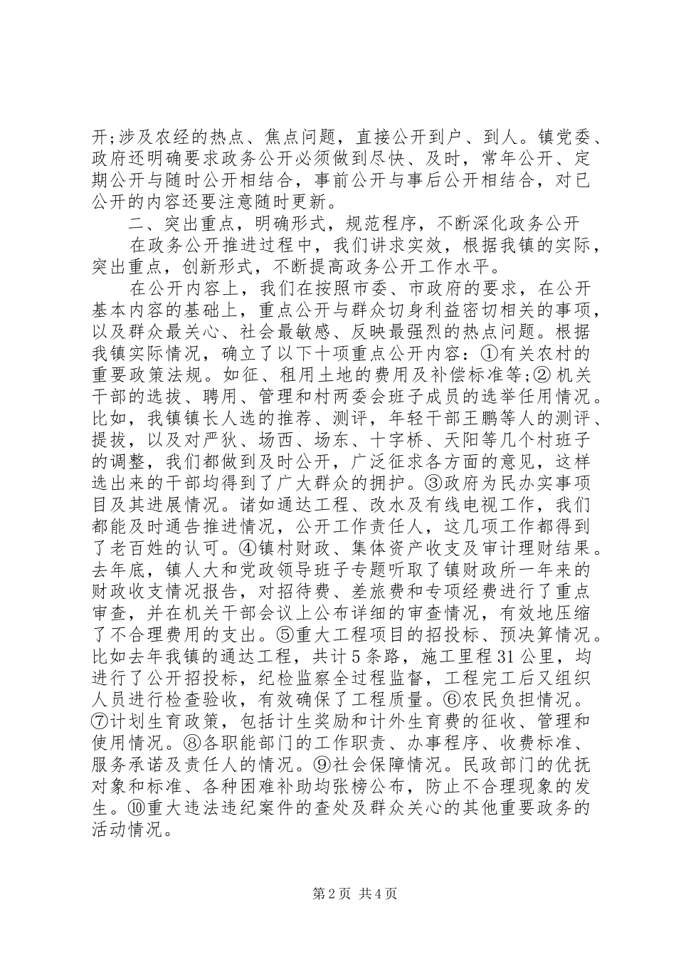 XX年乡镇政务公开工作总结_第2页