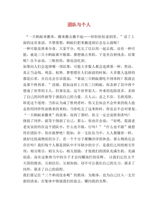 团队与个人 