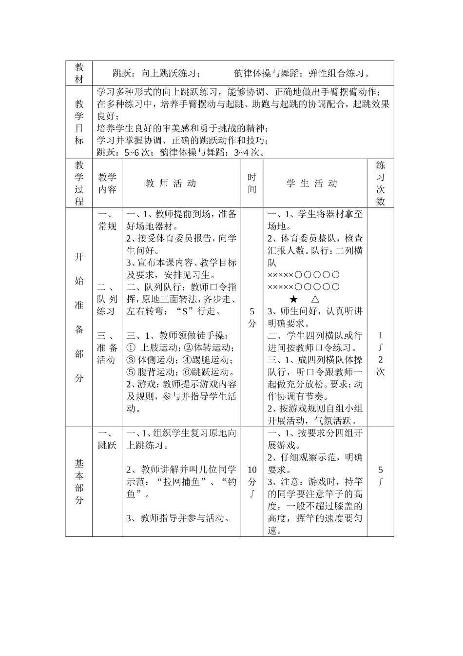 教跳跃，韵律操_第1页