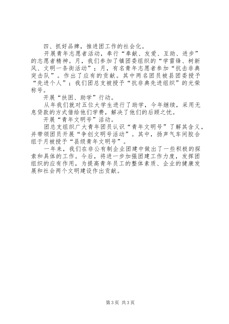 ××年×公司团总支工作总结_第3页