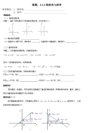 直线与倾斜角