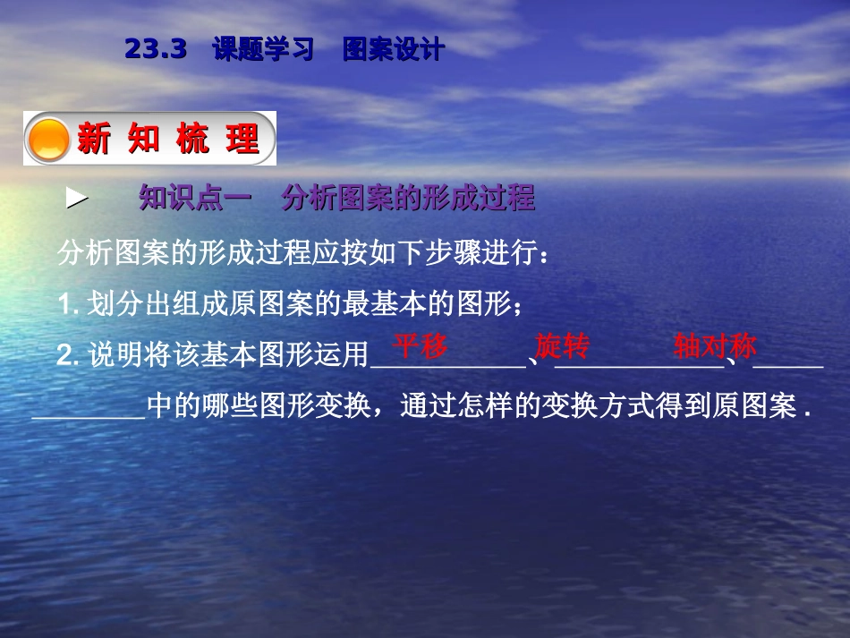 【教与学】人教版九年级数学上册课件：233课题学习图案设计_第3页