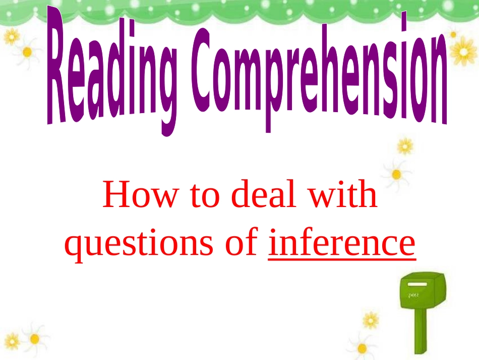 [课件]高考英语-阅读理解专题--推理判断题（共31张PPT）_第1页