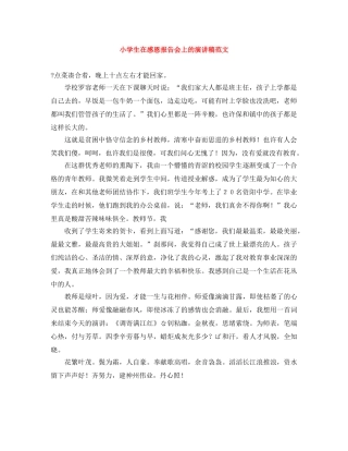 小学生在感恩报告会上的演讲稿范文 