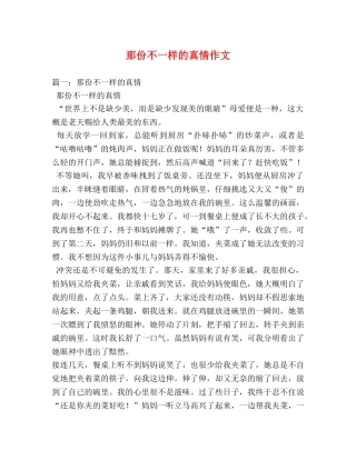 那份不一样的真情作文 