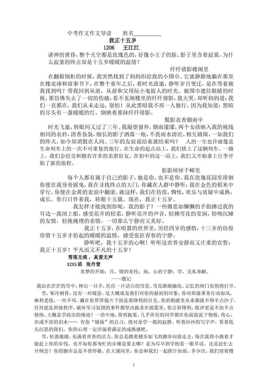 中考作文范文导读_第1页