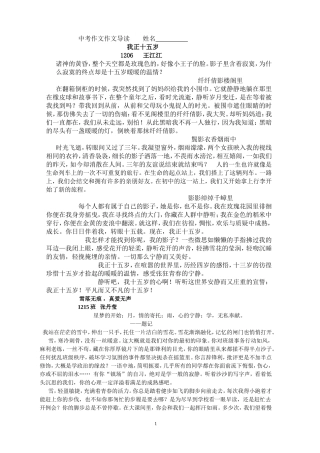 中考作文范文导读