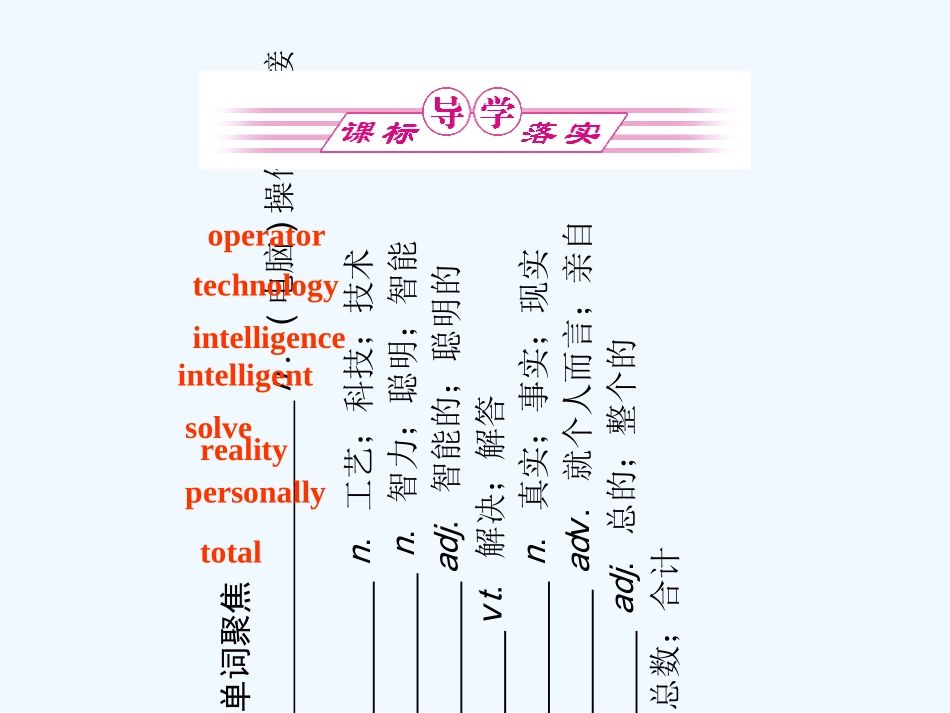 （新课标陕西专版）《金版新学案》2011高三英语一轮复习 Unit 3 Computers课件 必修2_第3页