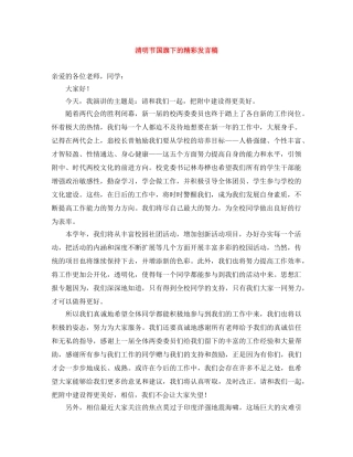 清明节国旗下的精彩发言稿 