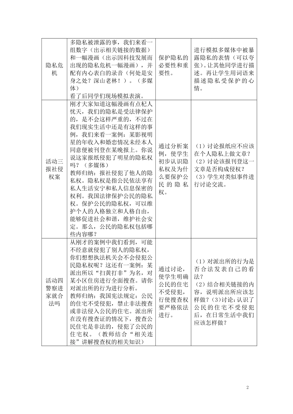 《隐私和隐私权》教案设计_第2页