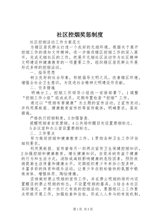 社区控烟奖惩制度