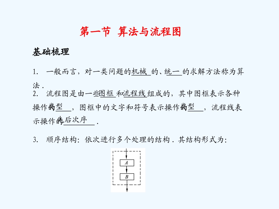 《学案与测评》2011年高考数学总复习 第十一单元第一节 算法与流程图精品课件 苏教版_第1页