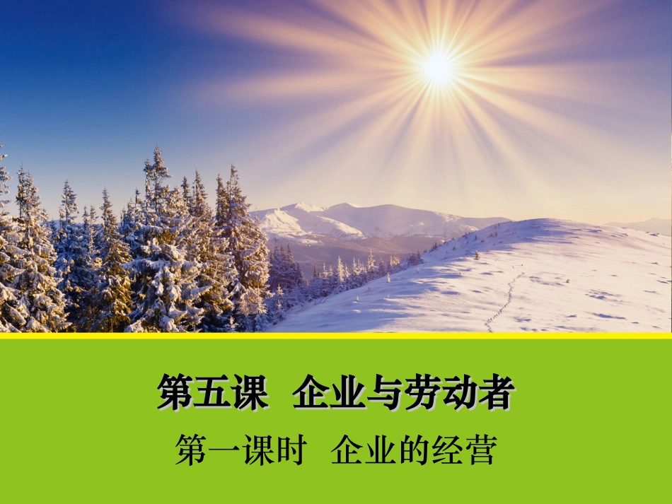 【政治】51《企业的经营》课件1（人教版必修1）_第1页