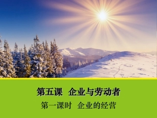 【政治】51《企业的经营》课件1（人教版必修1）