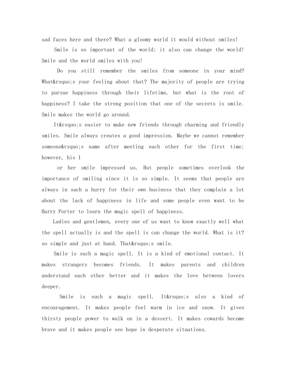 微笑的英语演讲稿 _第3页