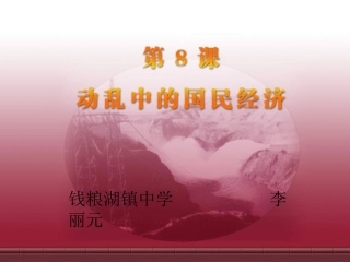 《动乱中的国民经济》