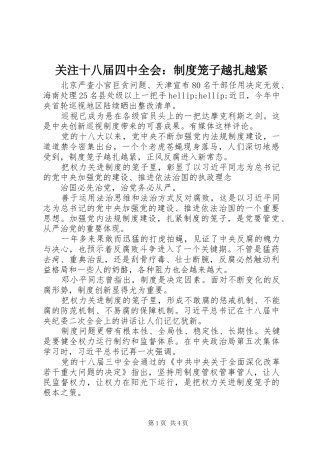 关注十八届四中全会：制度笼子越扎越紧