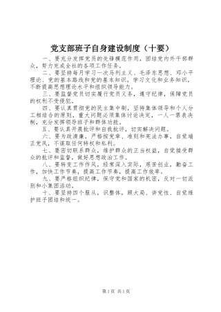党支部班子自身建设制度（十要）