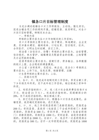 镇各口片目标管理制度