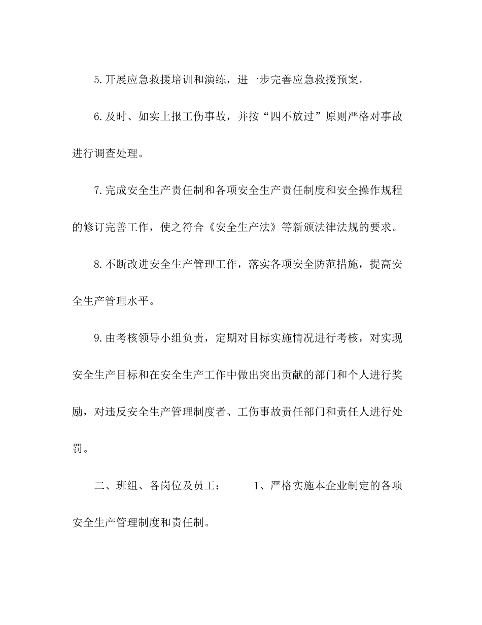 2020年度安全生产目标的实施计划_第2页