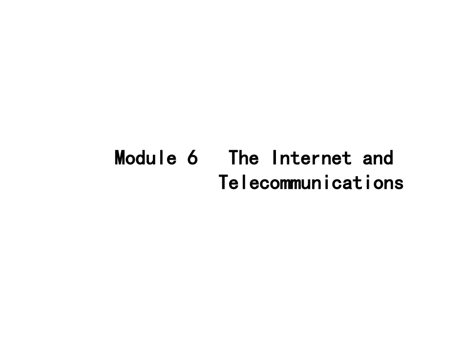 2019版高考英语（外研版）一轮复习小册子课件：必修1Module6　TheInternetandTelecommunications(共18张PPT)_第1页