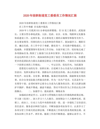 节日讲话-2024年挂职街道党工委委员工作情况汇报 