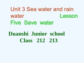 七年级英语下册 unit 3 lesson 5 save water课件 牛津沈阳版