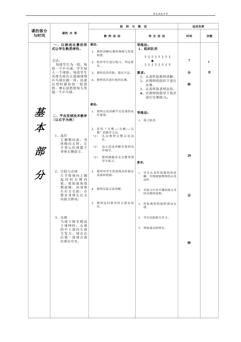 乒乓球平击球技术教案_第2页