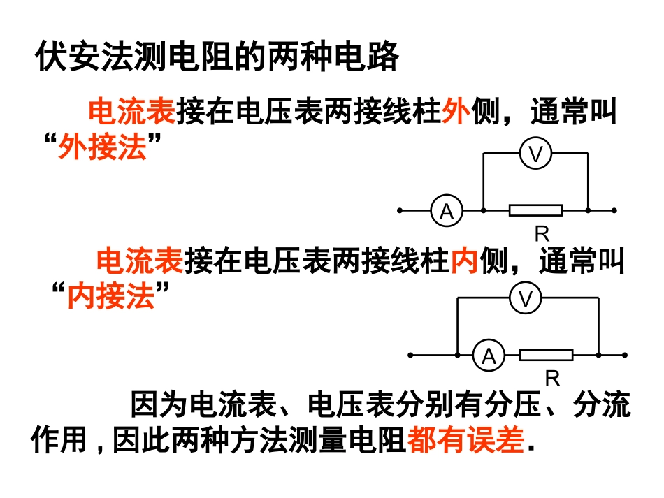 物理：25《伏安法测电阻》课件（教科版选修3-1）_第3页
