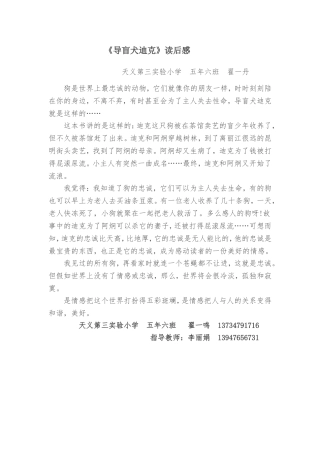 《导盲犬迪克》读后感