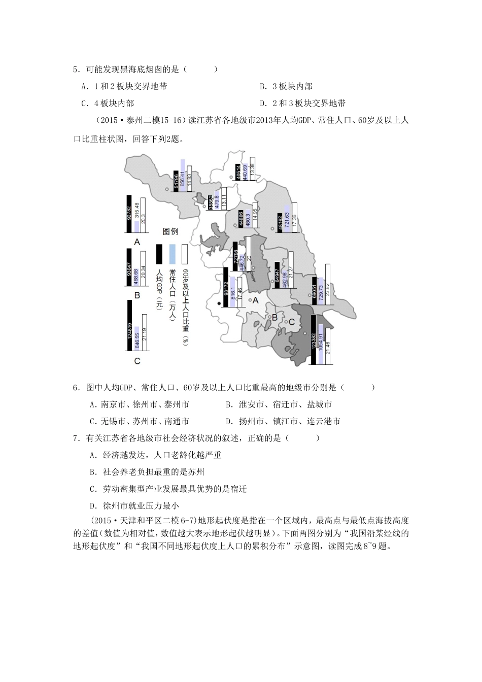 2015年高考压轴冲刺卷新课标卷II（五）文综地理_第2页