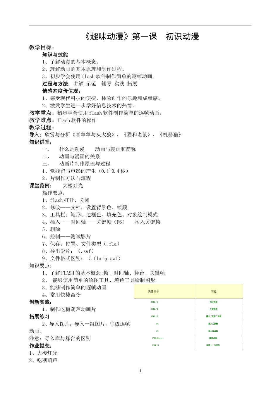 初中动漫教案1_第1页