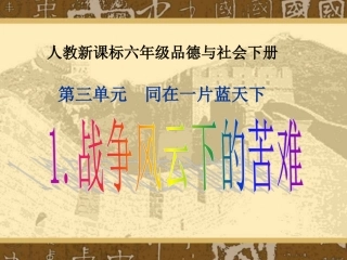 战争风云下的苦难PPT